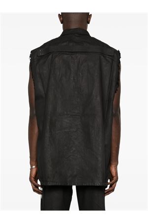 Black cotton denim waistcoat RICK OWENS DRKSHDW | DU01F4764DBK09